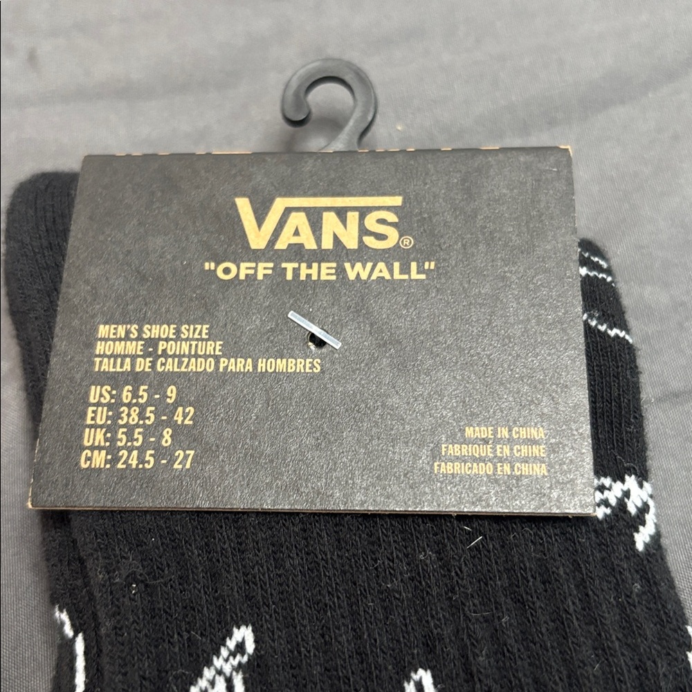 Vans Black Long Sleeve Glow In The Dark. Black Logo Short Sleeve& Vans Crew 🧦 - Picture 12 of 13